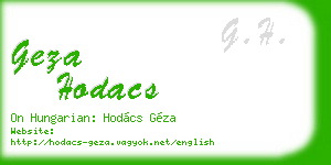 geza hodacs business card