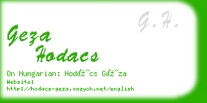 geza hodacs business card